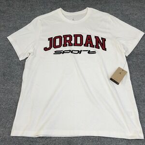 Nike Jordan T-Shirt Mens 2XL White Logo Sport Short Sleeve DRI-Fit Running Gym